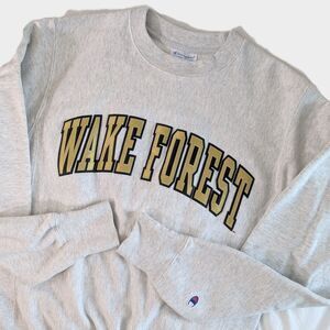 Vintage Champion Sweatshirt Unisex Small Gray Wake Forest Reverse Weave NAACP